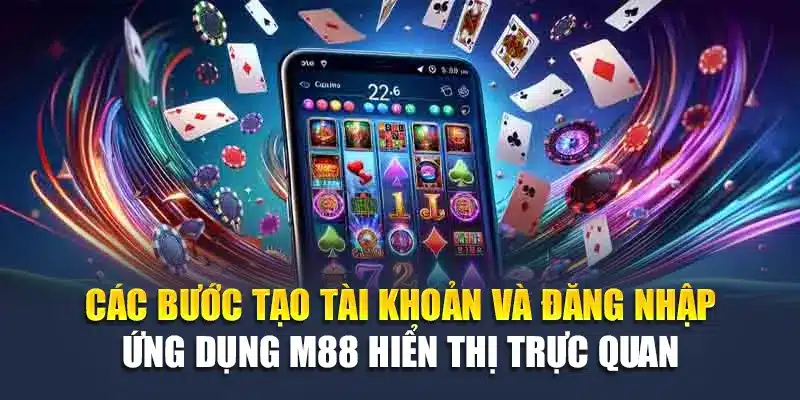 Tải App M88 5 Các bước tạo tài khoản và đăng nhập ứng dụng M88 hiển thị trực quan