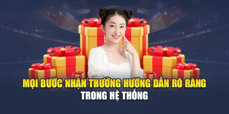 Mọi bước nhận thưởng hướng dẫn rõ ràng trong hệ thống